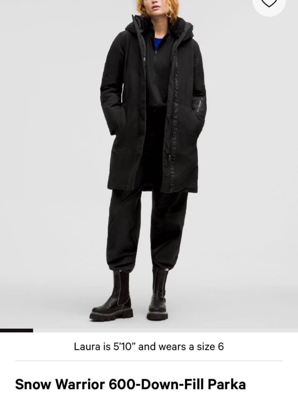 Lululemon snow warrior parka size 2